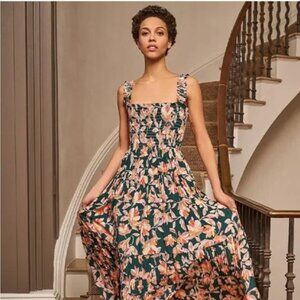 La Ligne Floral Maxi Dress - Green and Pink